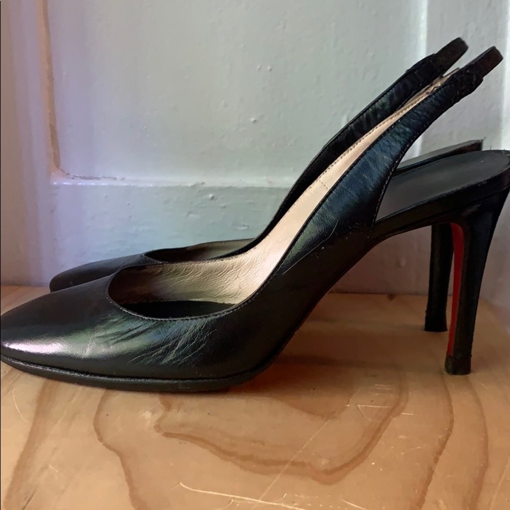 Christian Louboutin Black Slingbacks 3.75 inch